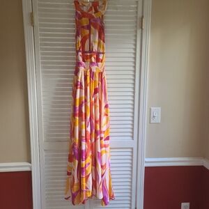 Abel the Label Anthropologie Maxi Dress NWT Pink Sexy Back